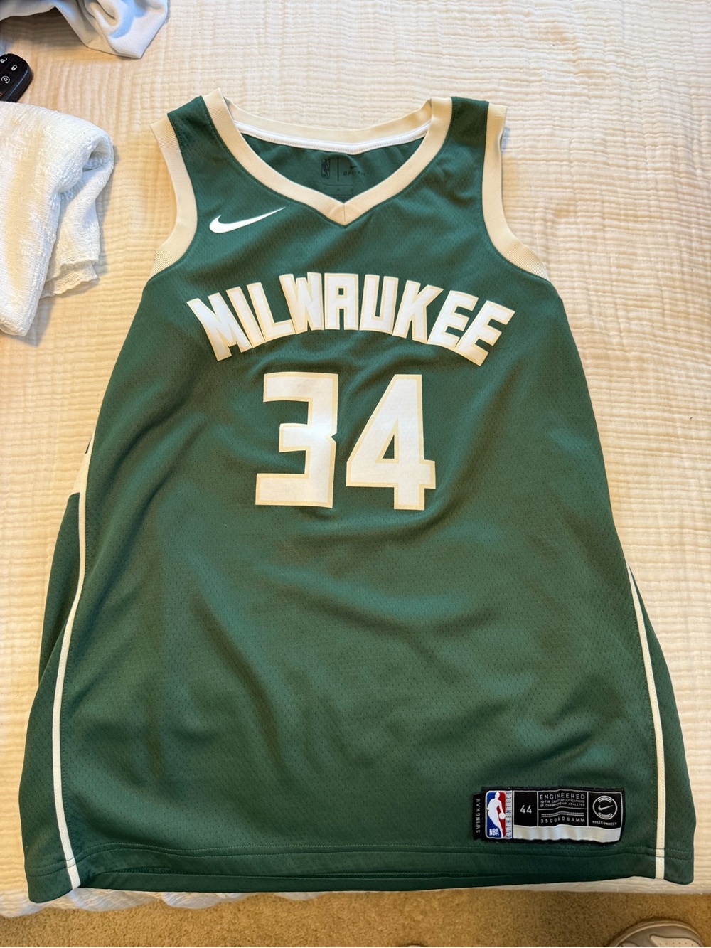 Nike Green Milwaukee #34 Basketball Jersey